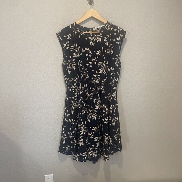 Collective Concepts Blue Floral MIDI Dress Sleeveless Band Collar Pullover XL - Picture 2 of 12